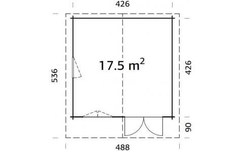 Domek narzędziowy - MARCIN B 446x446 17,5 m2