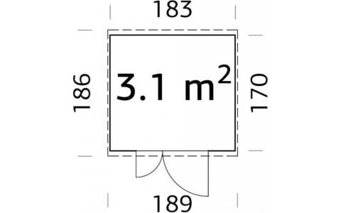 Domek narzędziowy - KAROLINA B 183x170 3,0m2
