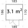 Domek narzędziowy - KAROLINA B 183x170 3,0m2