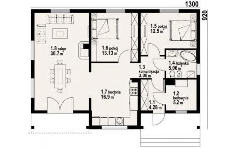 Dom mieszkalny - BOLESŁAWICE 5 DWS 1320x940 90.84 m²