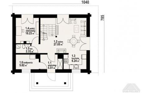 Dom mieszkalny - JURGÓW 5DW 1040x785 96.82m²