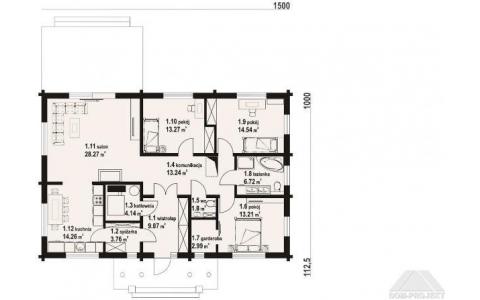 Dom mieszkalny - CHMIELNIKI ŚREDNIE R1 1500x1112,5 117.37m²