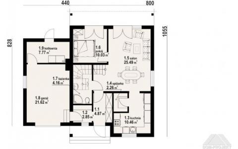 Dom mieszkalny - GŁADYSZÓW 36 DWS 1055x1240 107.11 m²